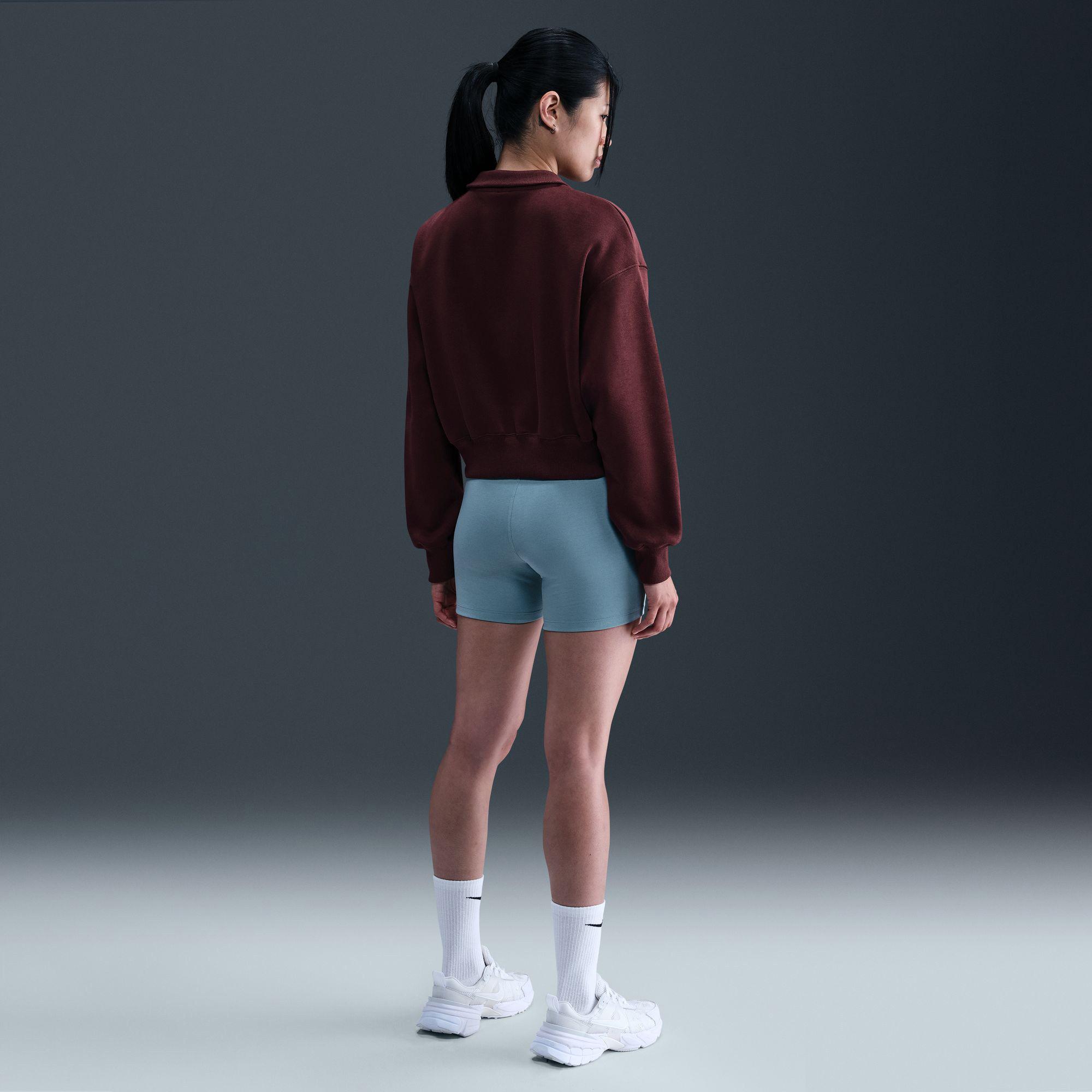 NIKE W NSW PHNX FLC QZ CROP Pullover, Half-Zip 