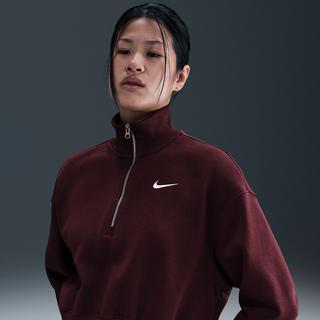 NIKE W NSW PHNX FLC QZ CROP Pullover, Half-Zip 