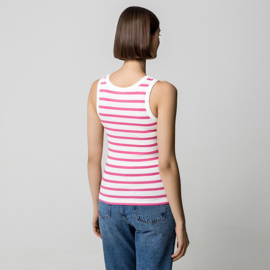 Manor Woman Canotta a costine a righe  