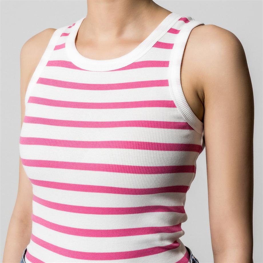 Manor Woman Canotta a costine a righe  