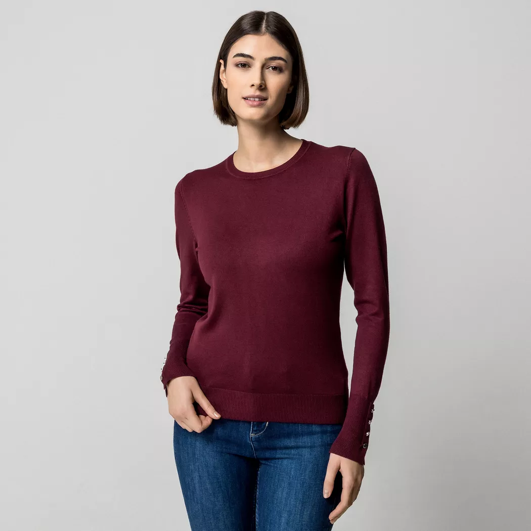 Manor Woman - Pullover, für Damen, Bordeaux, Größe XS 3