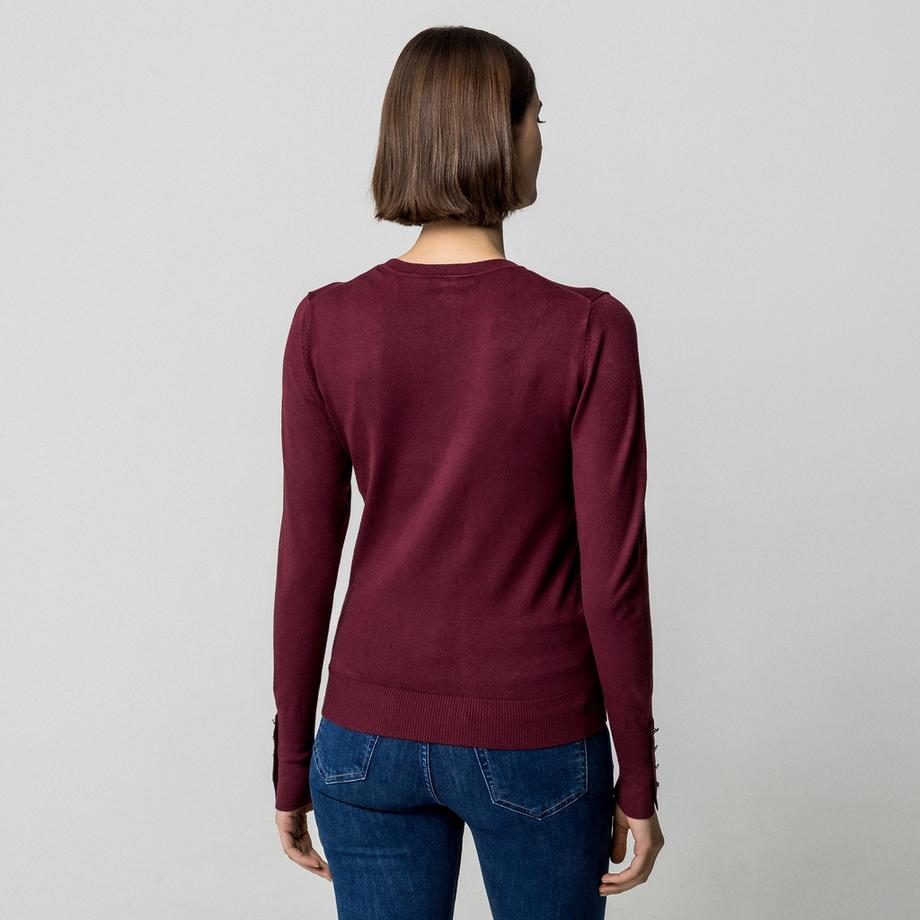 Manor Woman Maglione girocollo con bottoni decorativi  