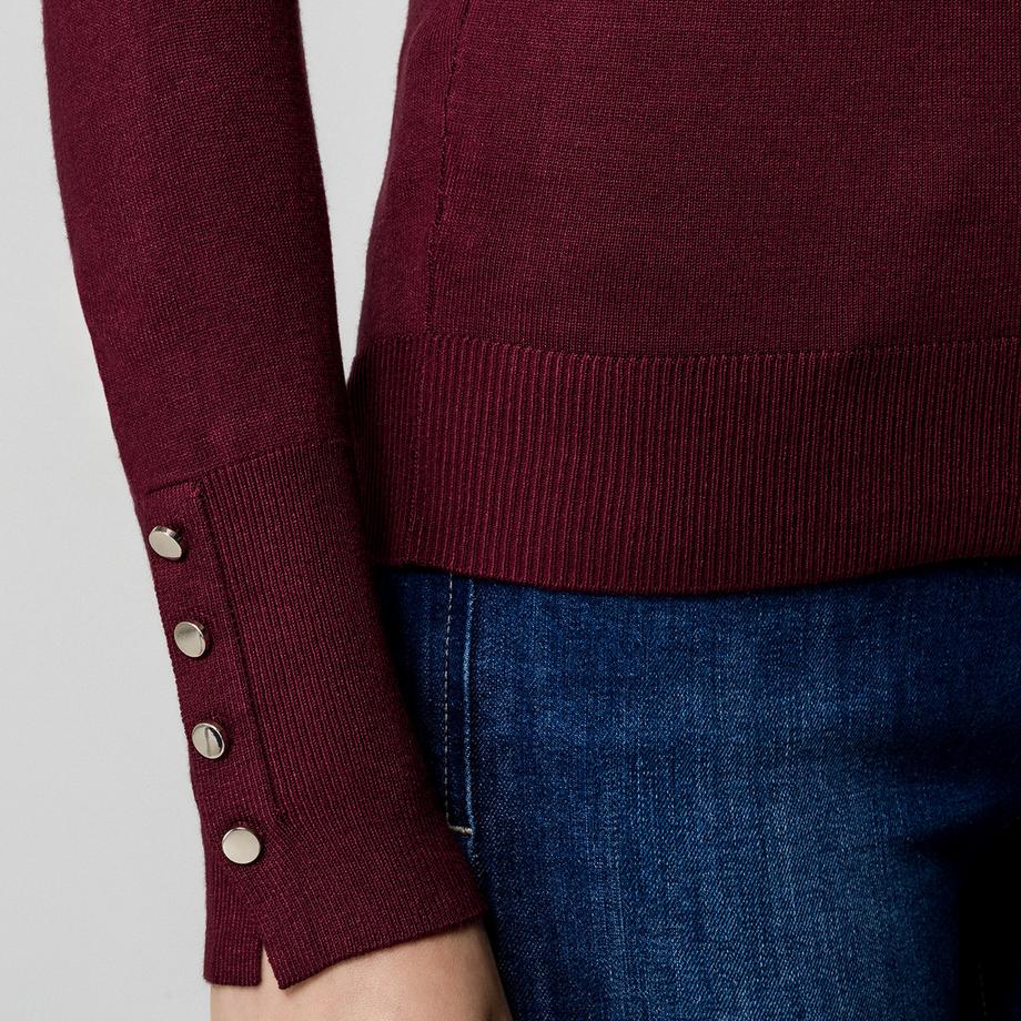 Manor Woman Maglione girocollo con bottoni decorativi  