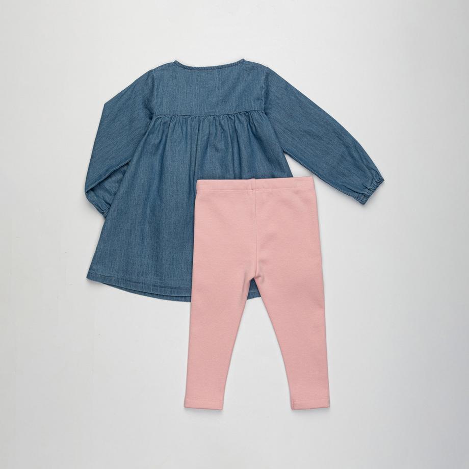 Manor Baby Set tunica e leggings con applicazione coniglio  