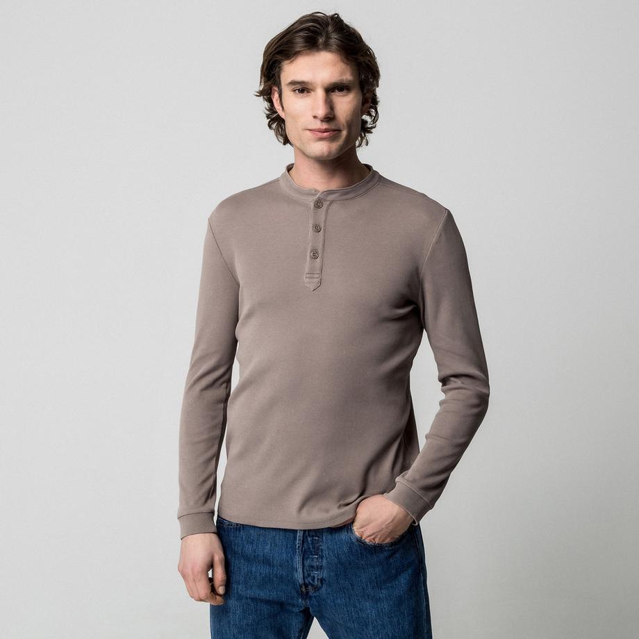 Manor Man Longsleeve Henley T-Shirt Regular Fit  