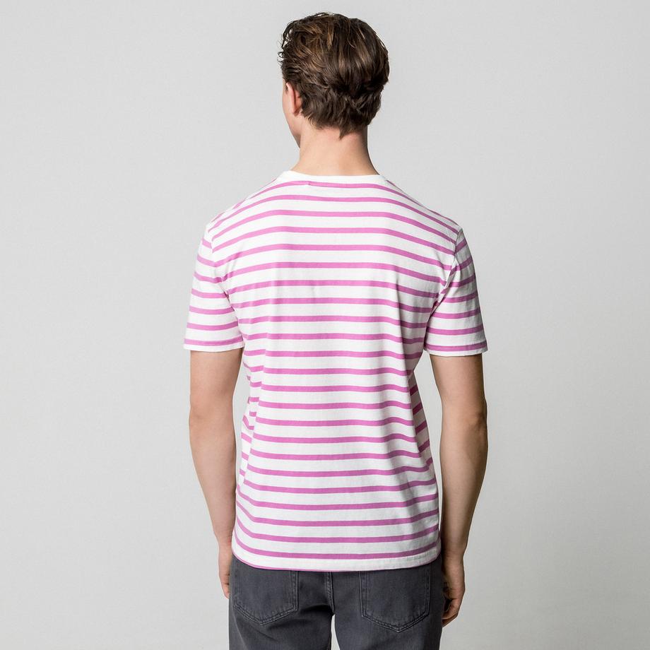 Manor Man Gestreiftes Regular Fit Kurzarm T-Shirt  