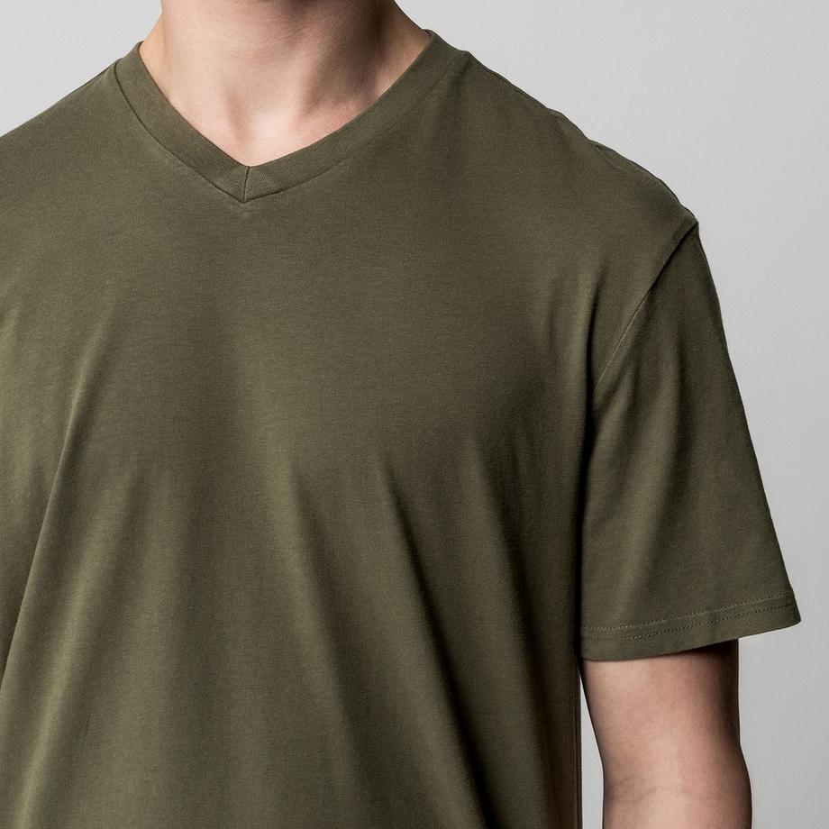 Manor Man T-shirt Col V Manches Courtes Coupe Droite  