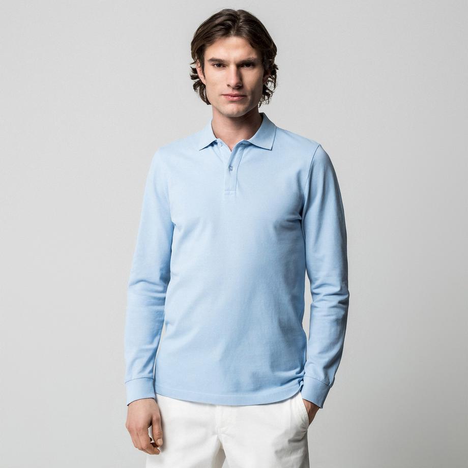 Manor Man Langarm Poloshirt Regular Fit  