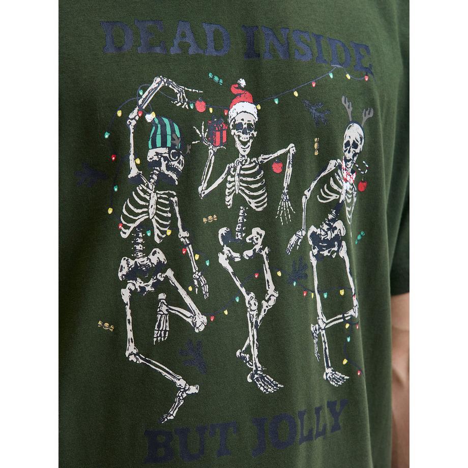 JACK & JONES T-Shirt Imprimé Crâne Bonhomme de Neige  