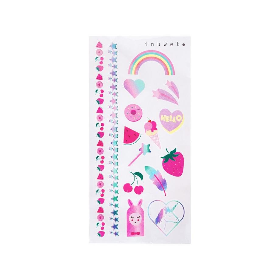 inuwet  My Little Beauty House – Strasssteine – Temporäres Tattoo – Wasserbasierter Nagellack Heidelbeere – Apfel 