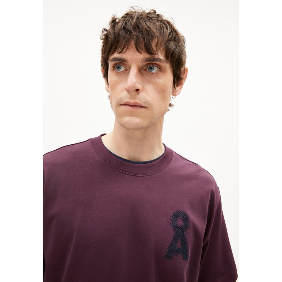 ARMEDANGELS Oversized Rundhals T-Shirt mit Logo Print  