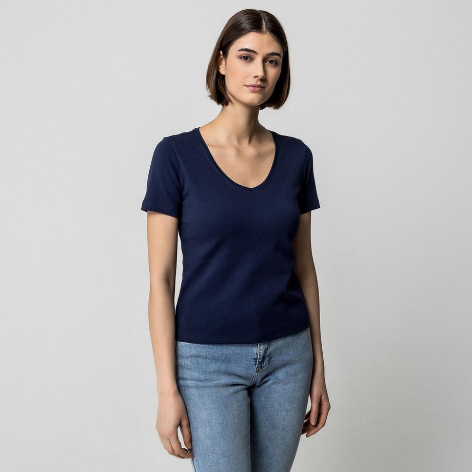 Manor Woman T-Shirt Scollo a V Maniche Corte  