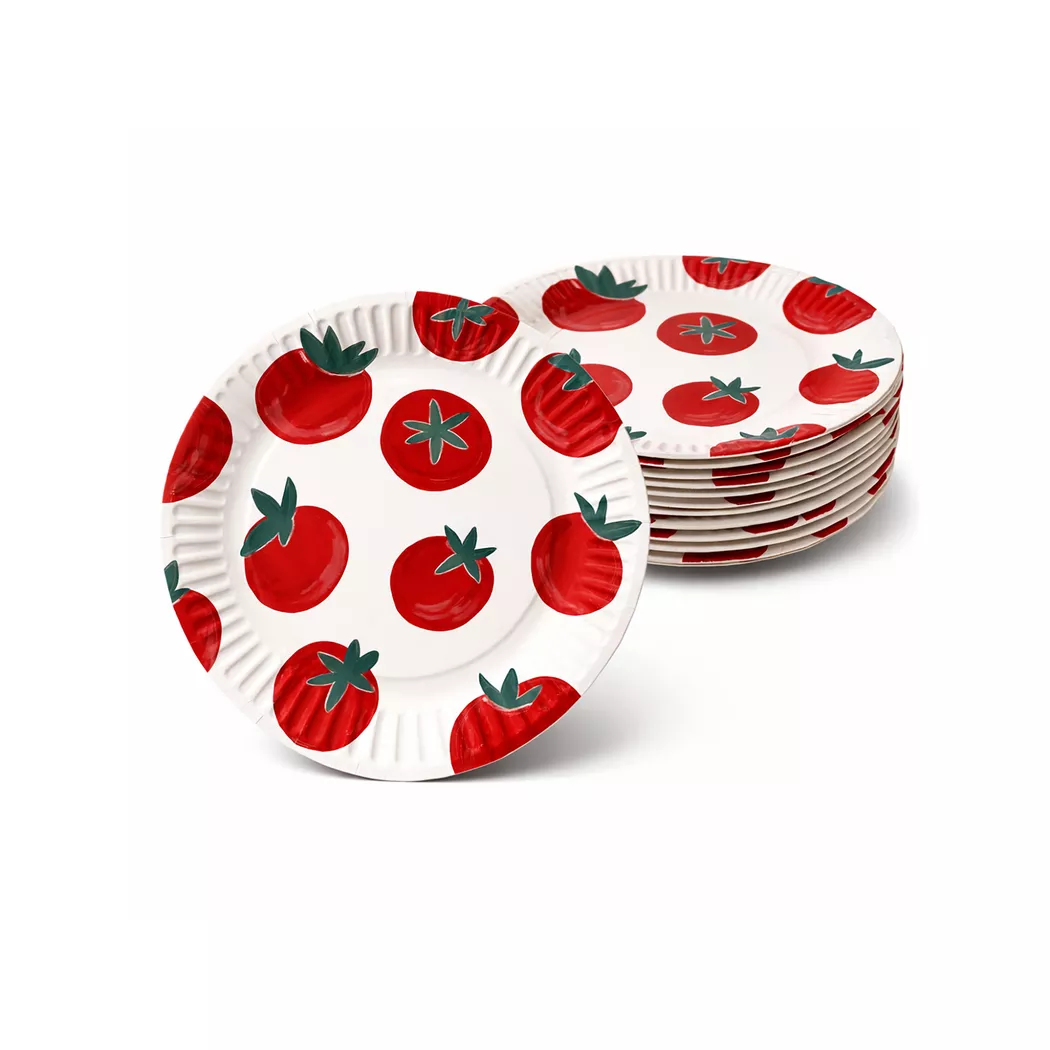 Manor - Papierteller, 23cm, Rot