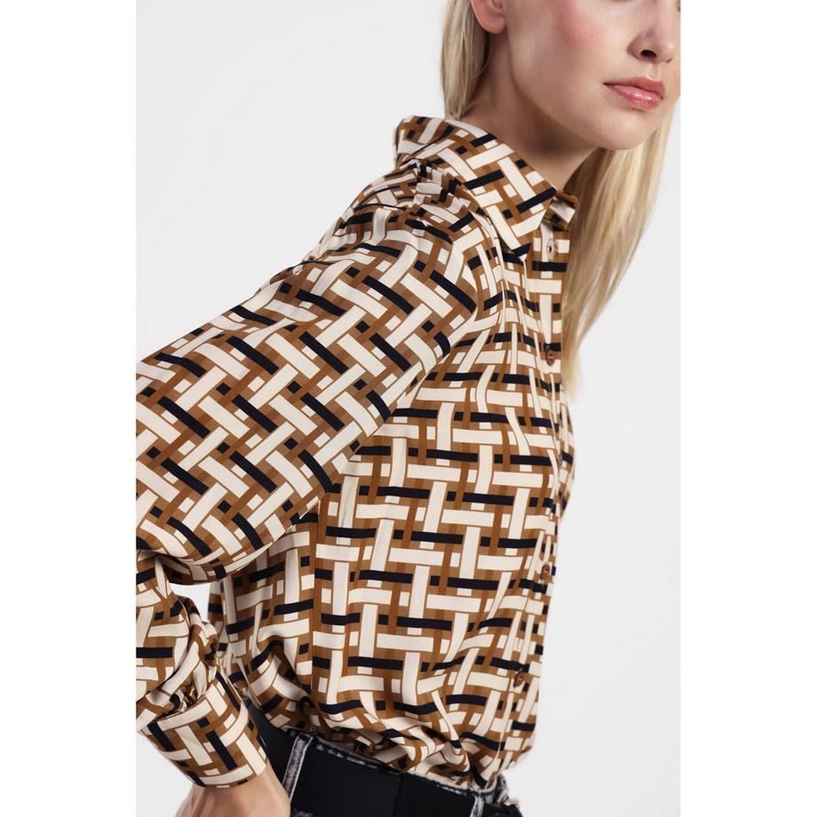 DIXIE Grafisch gemusterte Langarmbluse  
