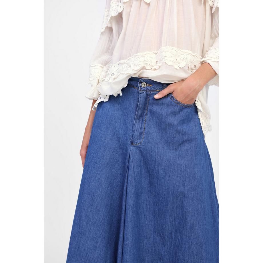 DIXIE Gonna Lunga Svasata in Denim  