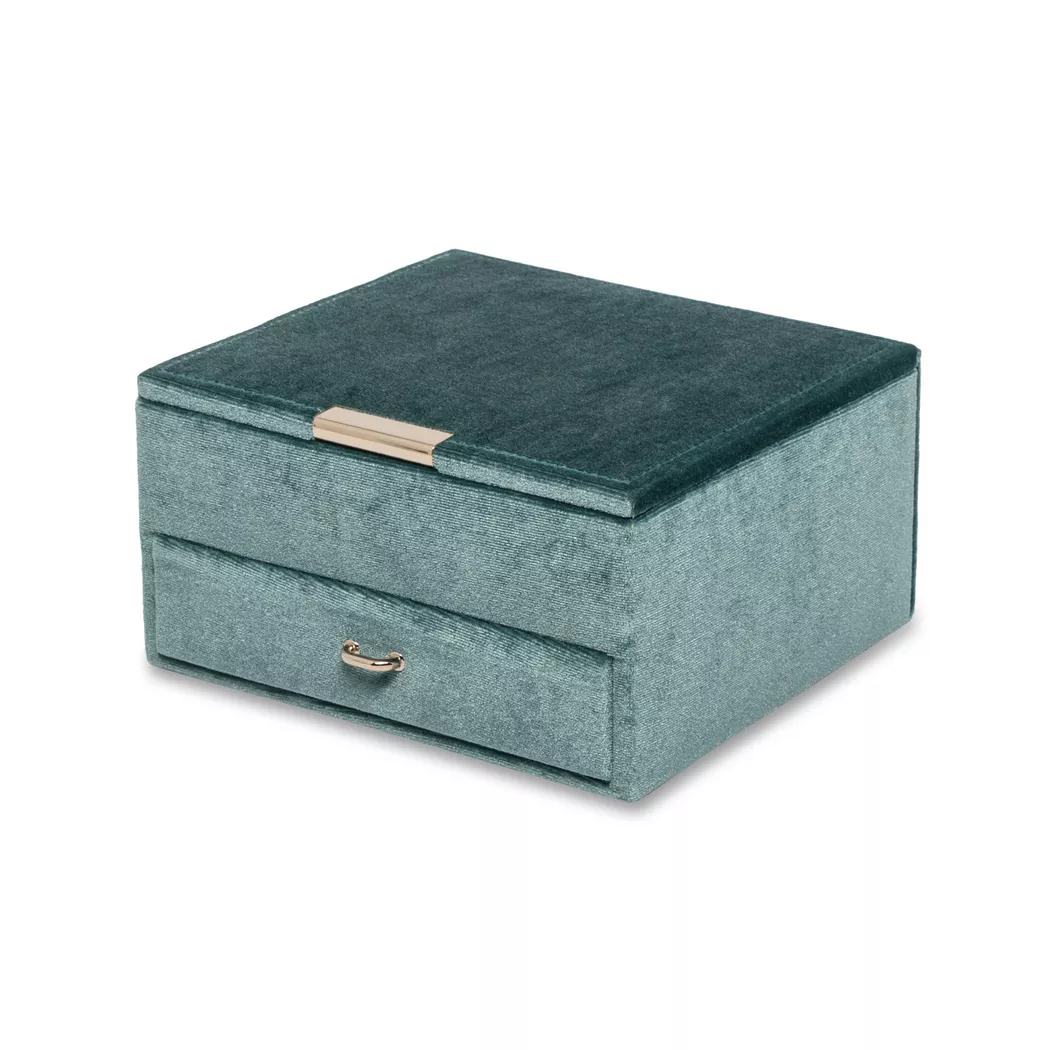 L' Atelier Gold 18 Karat by Manor - Schmuckbox, 17X15.5X9CM, Taubenblau