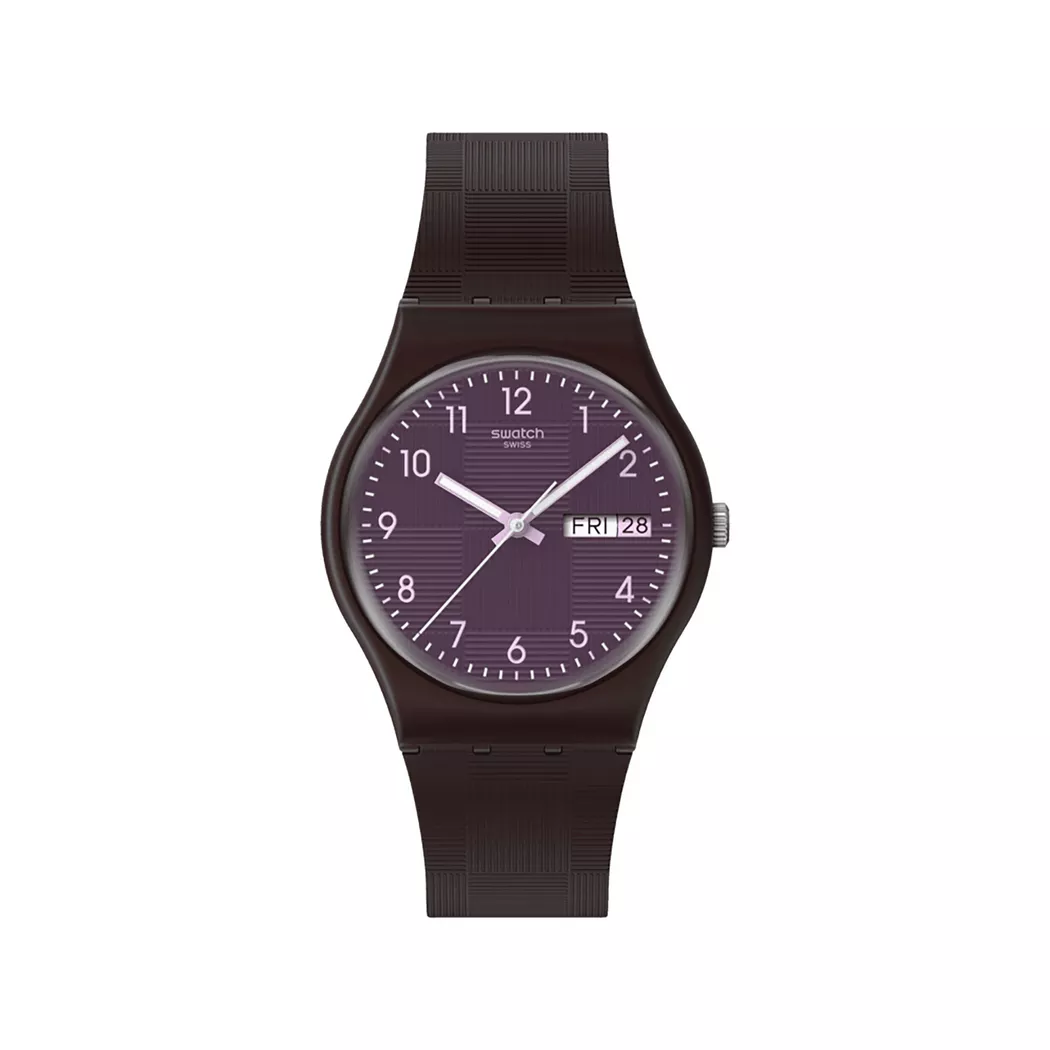 Swatch Weaving Wonders Analog Watch Brown 34mm