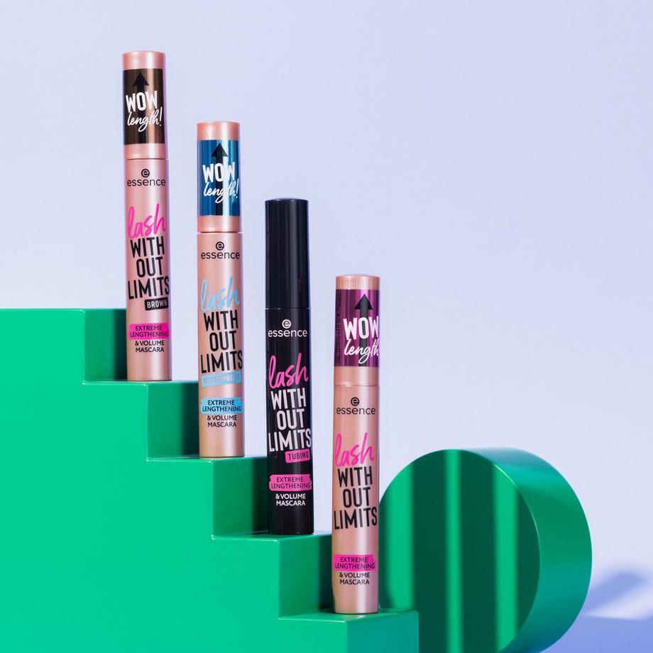 essence  lash WITHOUT LIMITS TUBING Extreme Lengthening & Volume Mascara 