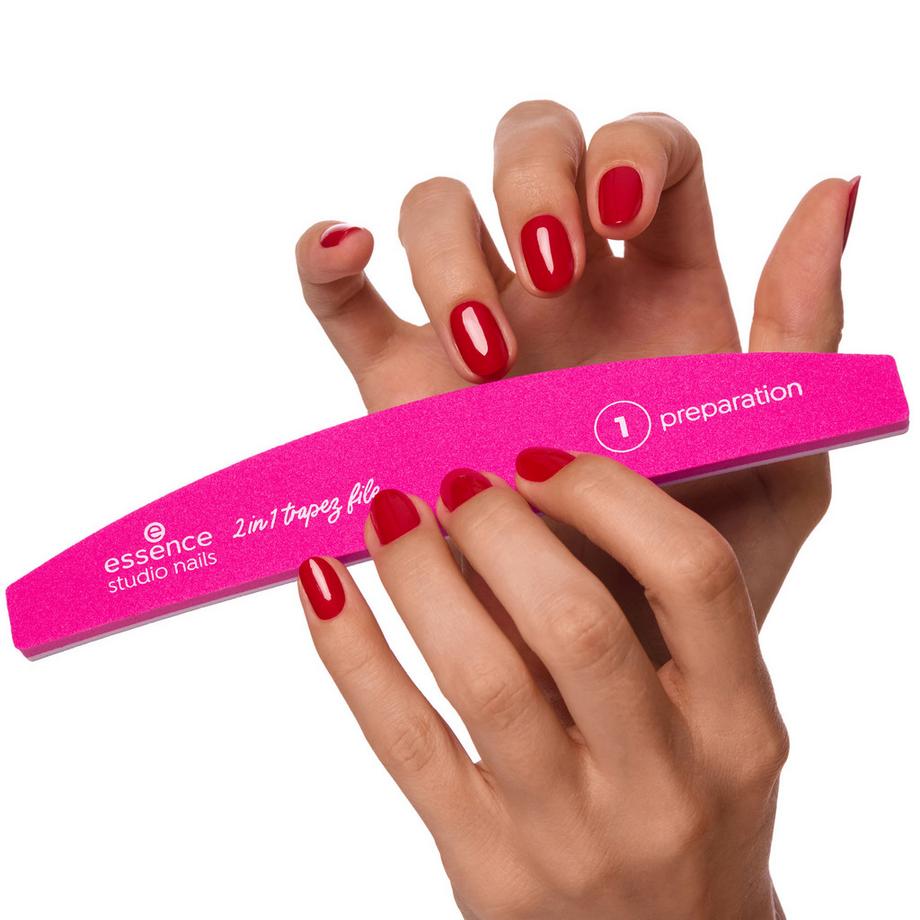 essence  studio nails UV GEL NAIL 2 in 1 trapez file 