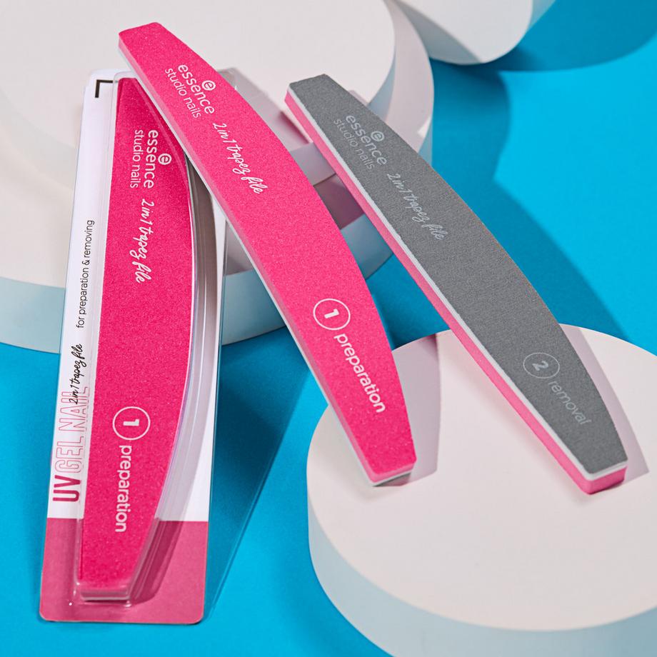 essence  studio nails UV GEL NAIL 2 in 1 trapez file 