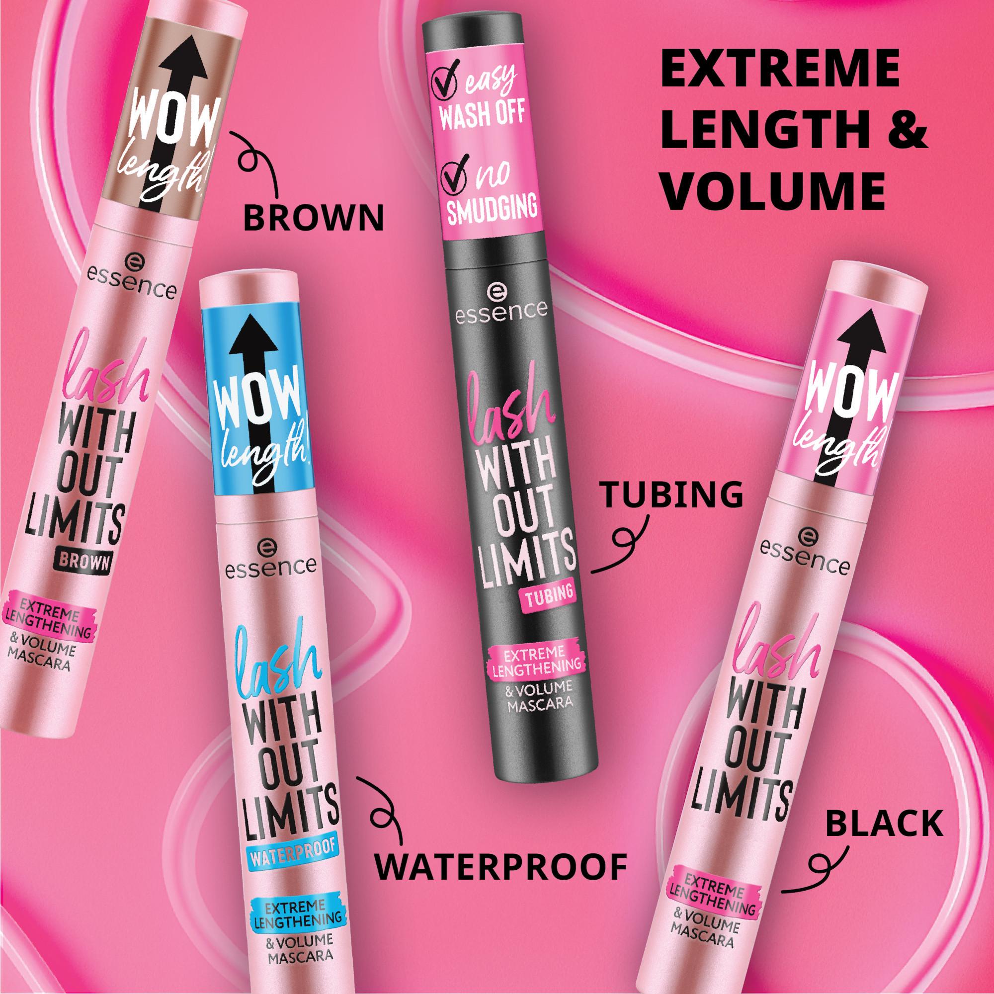 essence  lash WITHOUT LIMITS TUBING Extreme Lengthening & Volume Mascara 