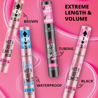 essence  lash WITHOUT LIMITS TUBING Extreme Lengthening & Volume Mascara 