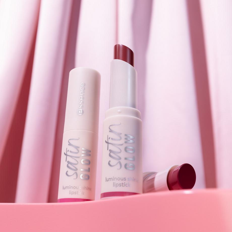 essence  satin GLOW luminous shine lipstick 