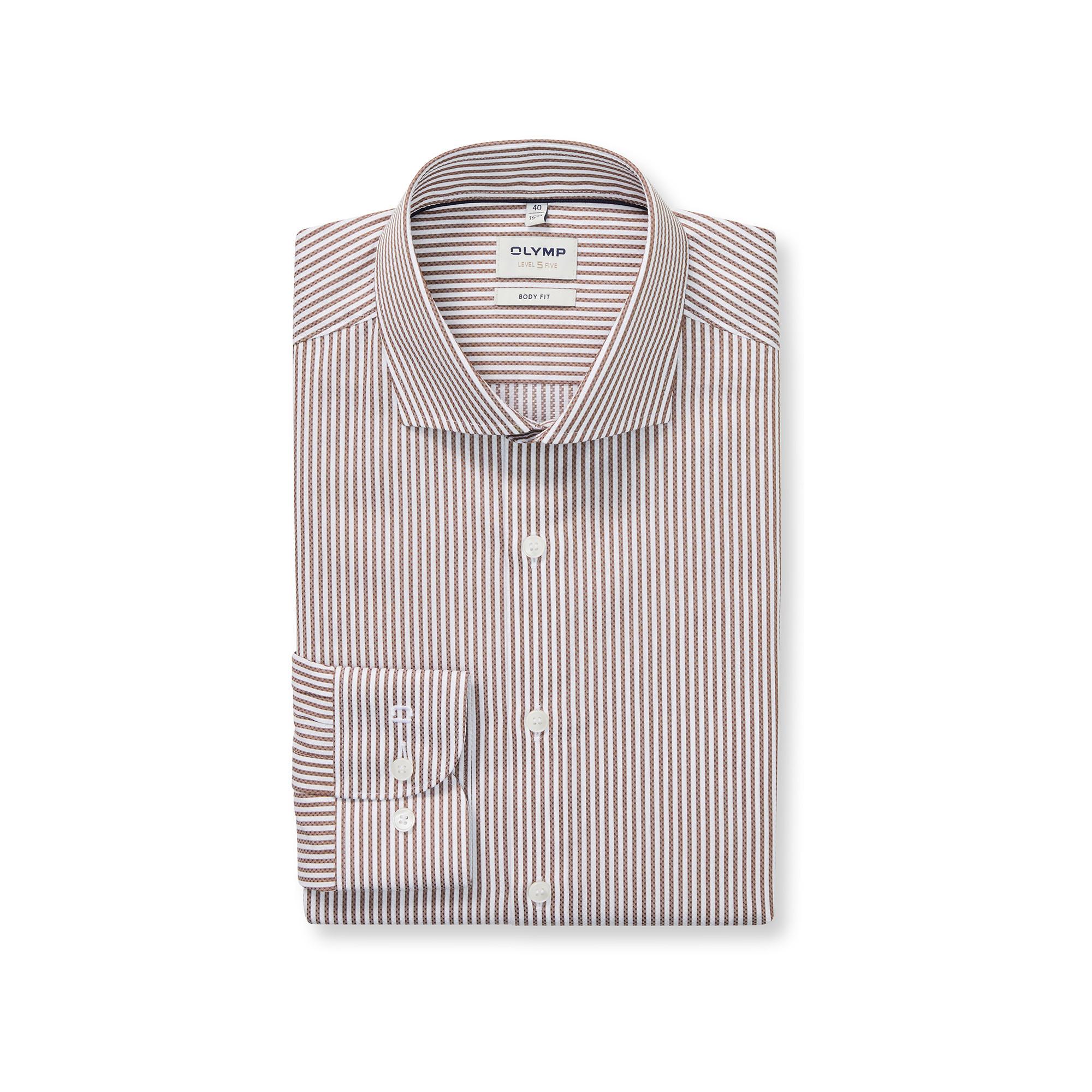 OLYMP Level Five Body Fit Gestreiftes Hemd  