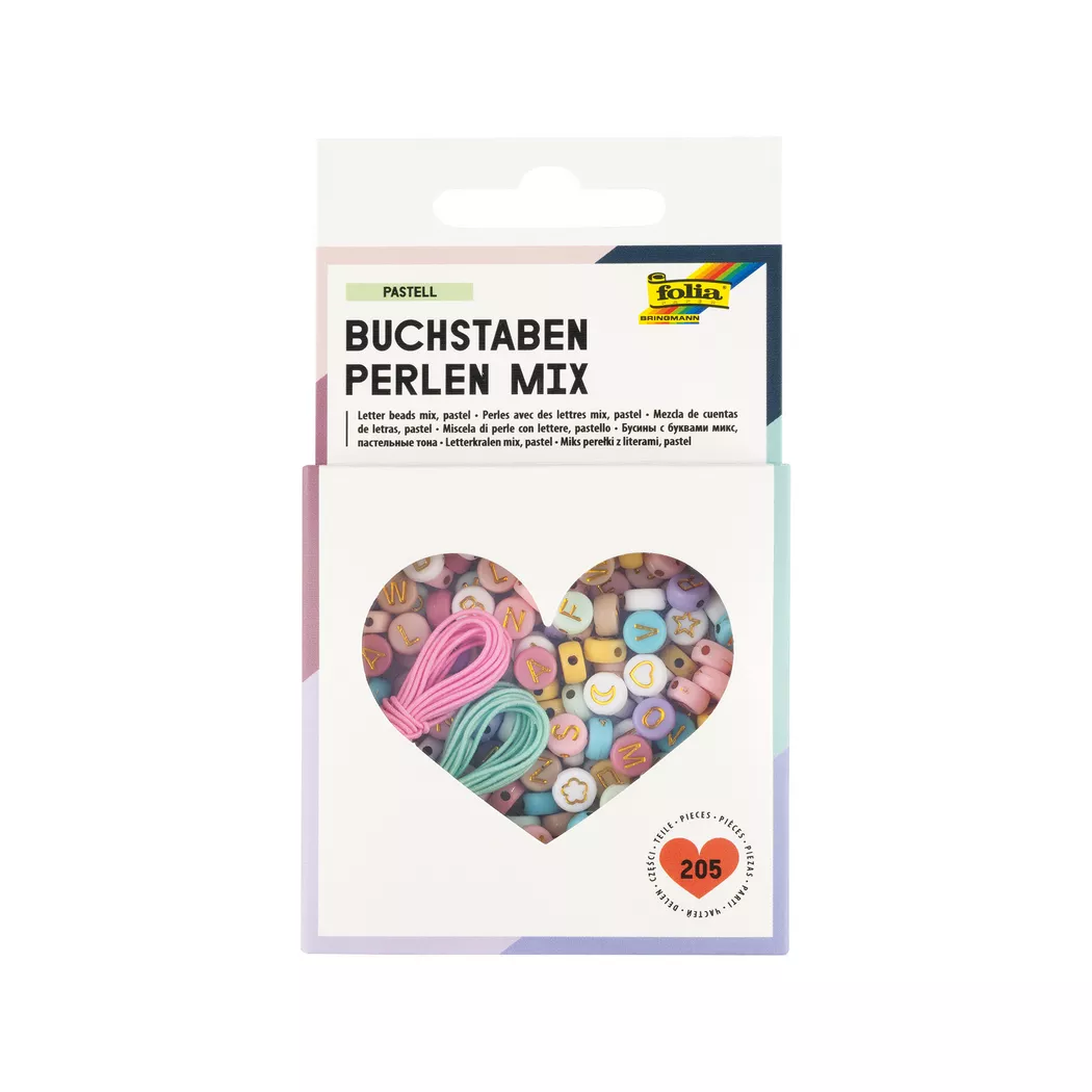 Perlenmix "Buchstaben Pastell"