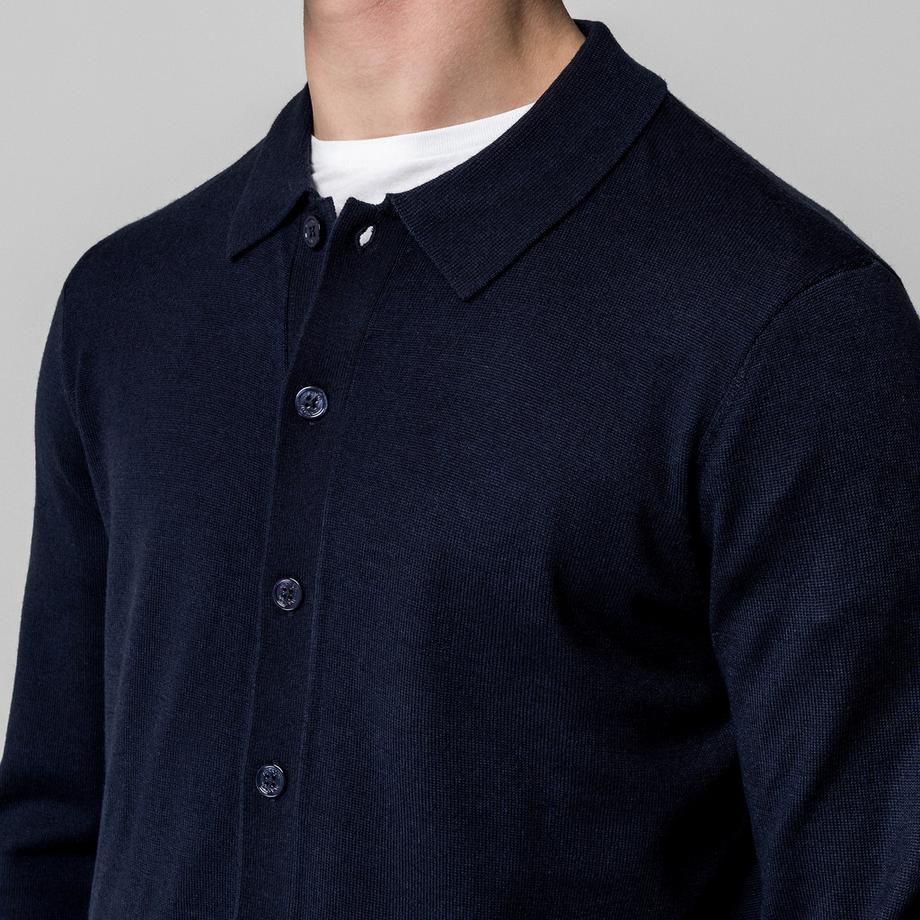 Manor Man Langarm Polo Pullover Regular Fit  