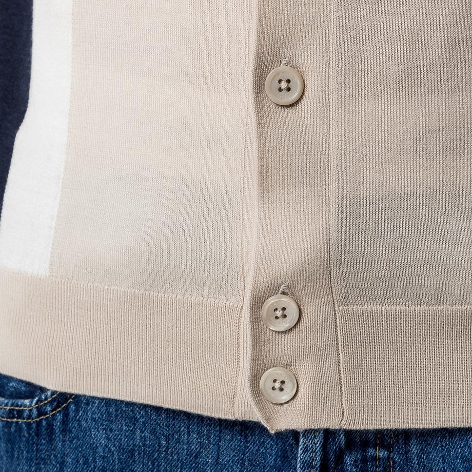 Manor Man Gestreifter Kurzarm Polo Pullover  