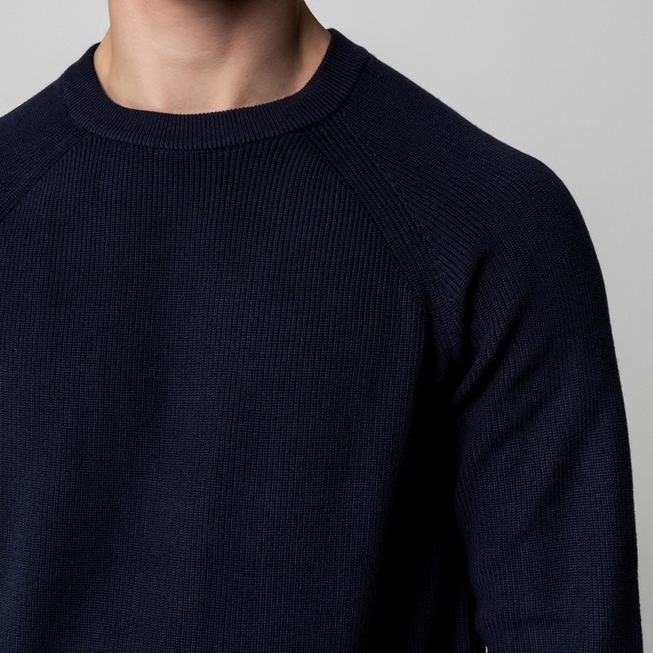 Manor Man Gerippter Strickpullover  