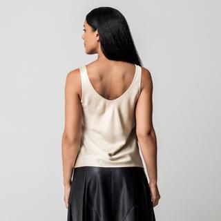 DIXIE Top Satin Col V Coupe A-ligne  