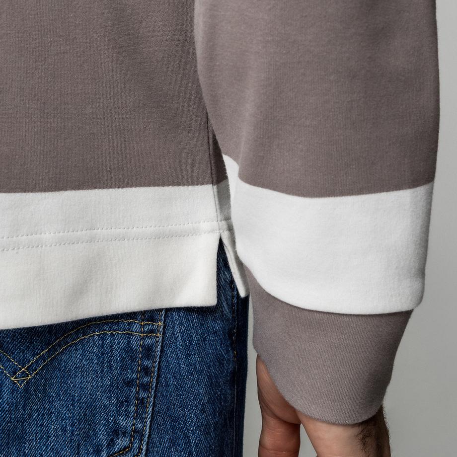 Manor Man Polo a maniche lunghe a righe Regular Fit  