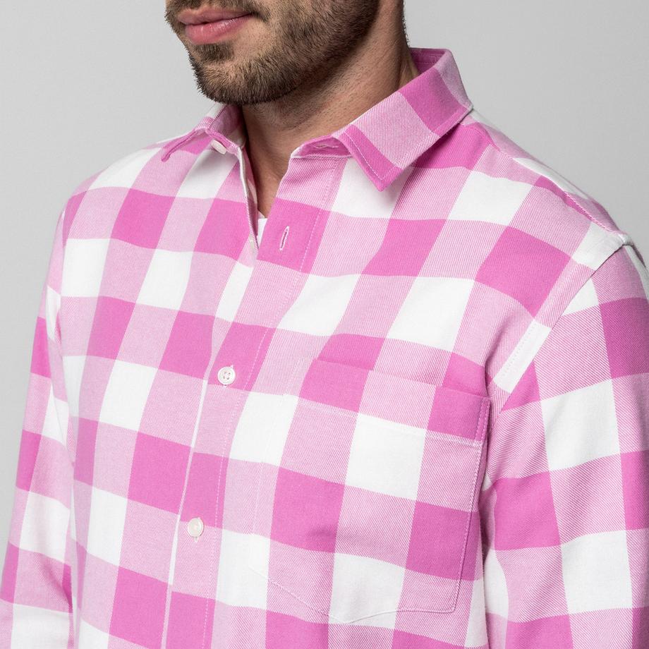 Manor Man Camicia a Quadri Maniche Lunghe Vestibilità Regolare  