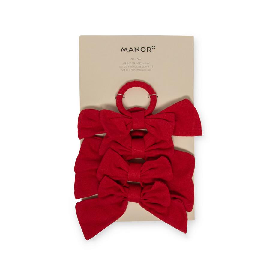Manor Home Ronds de serviette, 4 pièces Retro 