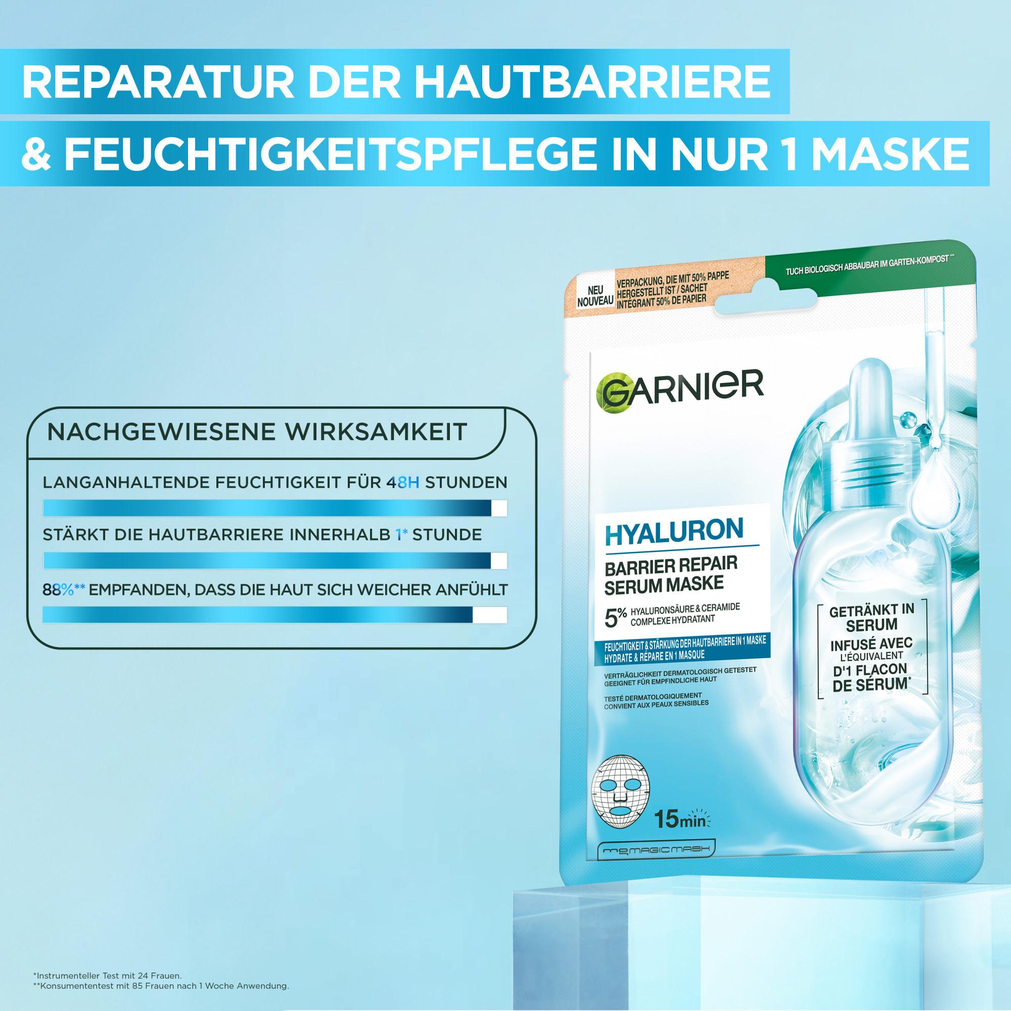 GARNIER  Hyaluron Barrier Repair Serum Maske 