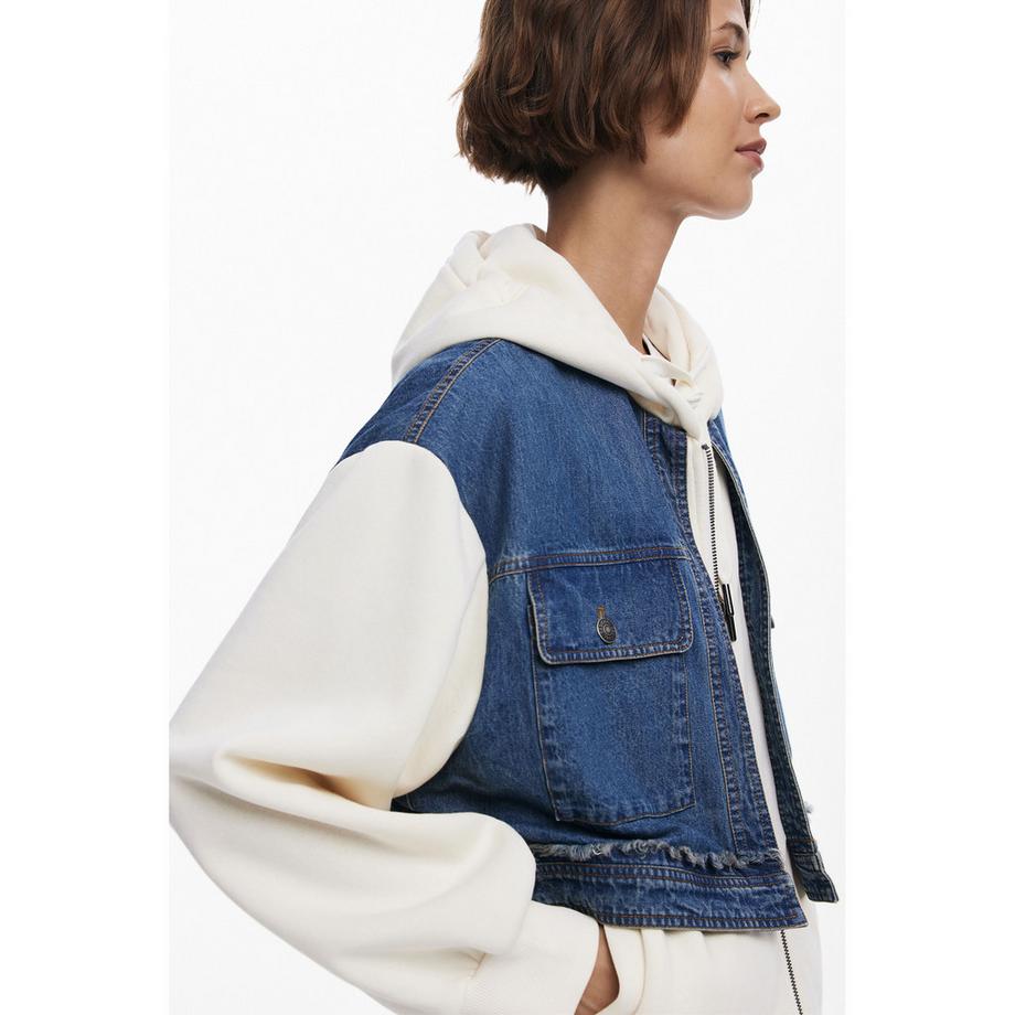 Desigual Felpa con elementi in denim  
