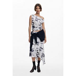 Desigual Ärmelloses T-Shirt mit Zeitungsprint  