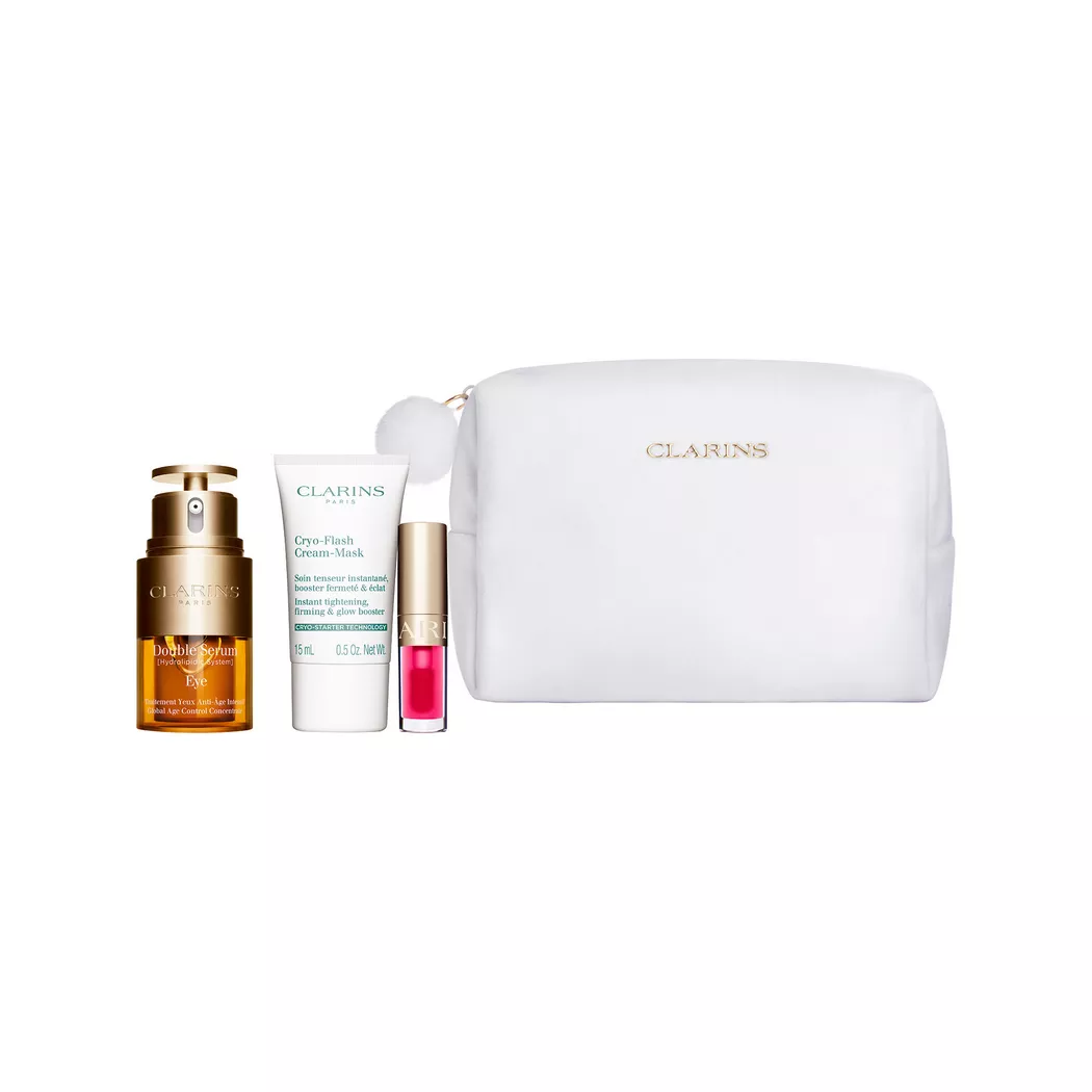 Clarins Coffret Double sérum yeux + masque + huile à lèvres