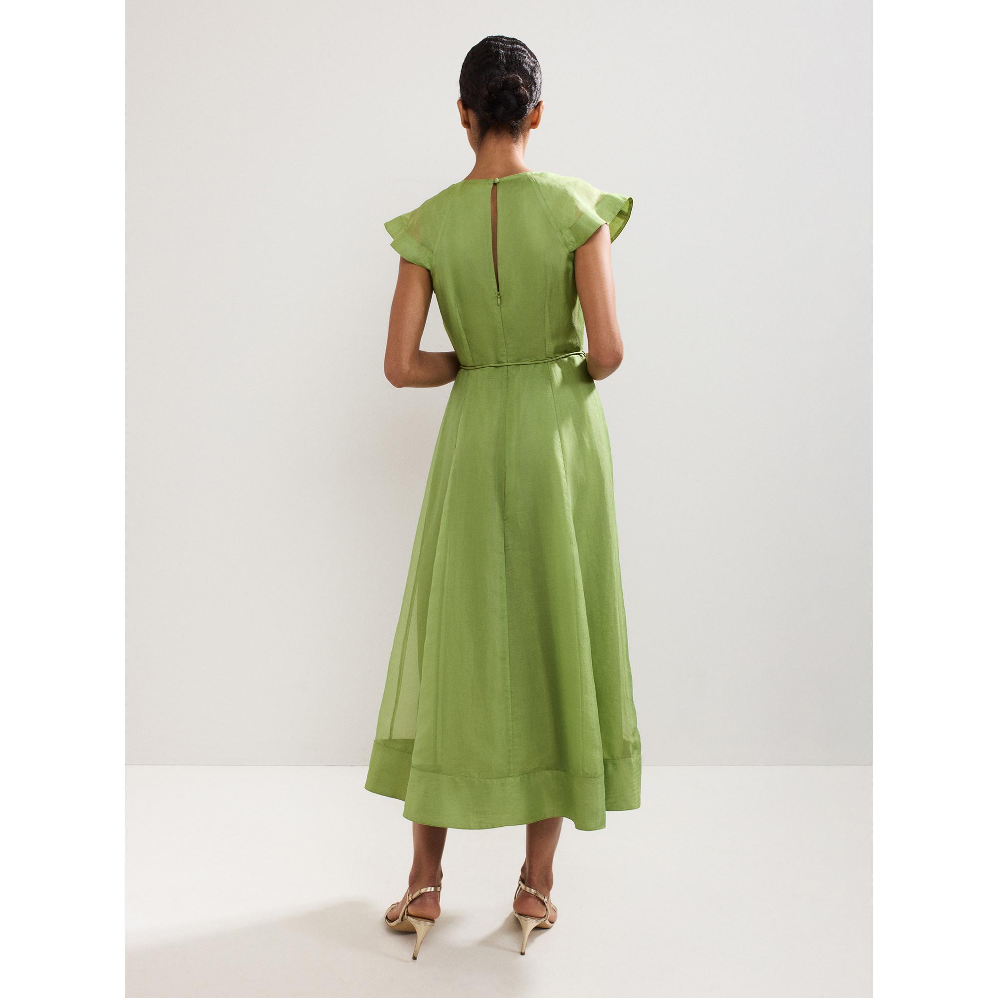 Phase Eight Robe Midi Volants Col V  