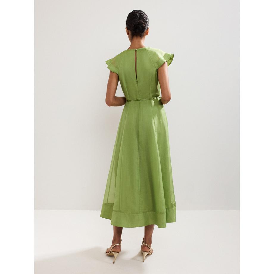 Phase Eight Robe Midi Volants Col V  