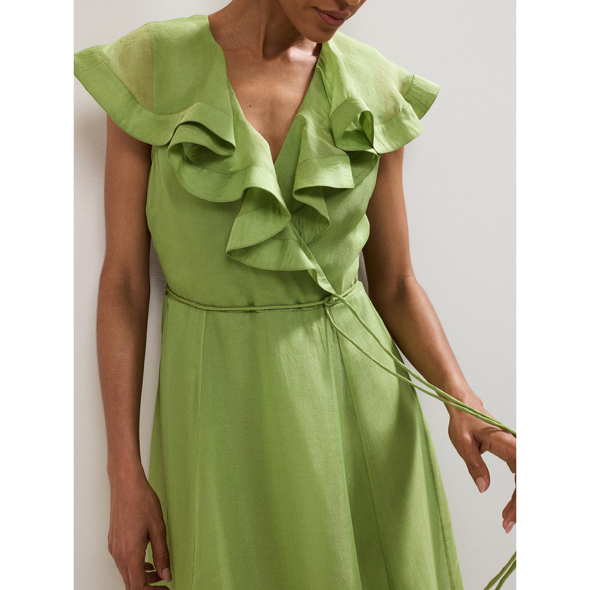 Phase Eight Robe Midi Volants Col V  