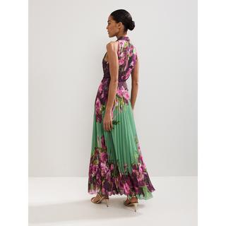 Phase Eight Halterneck Plissiertes Blumen Maxi Kleid  