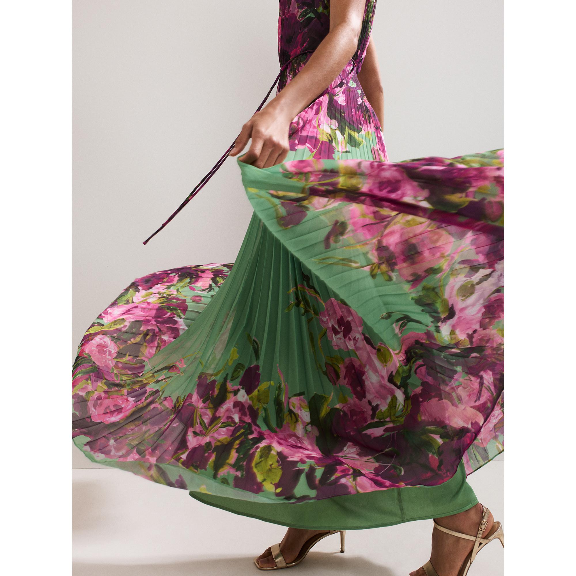 Phase Eight Halterneck Plissiertes Blumen Maxi Kleid  