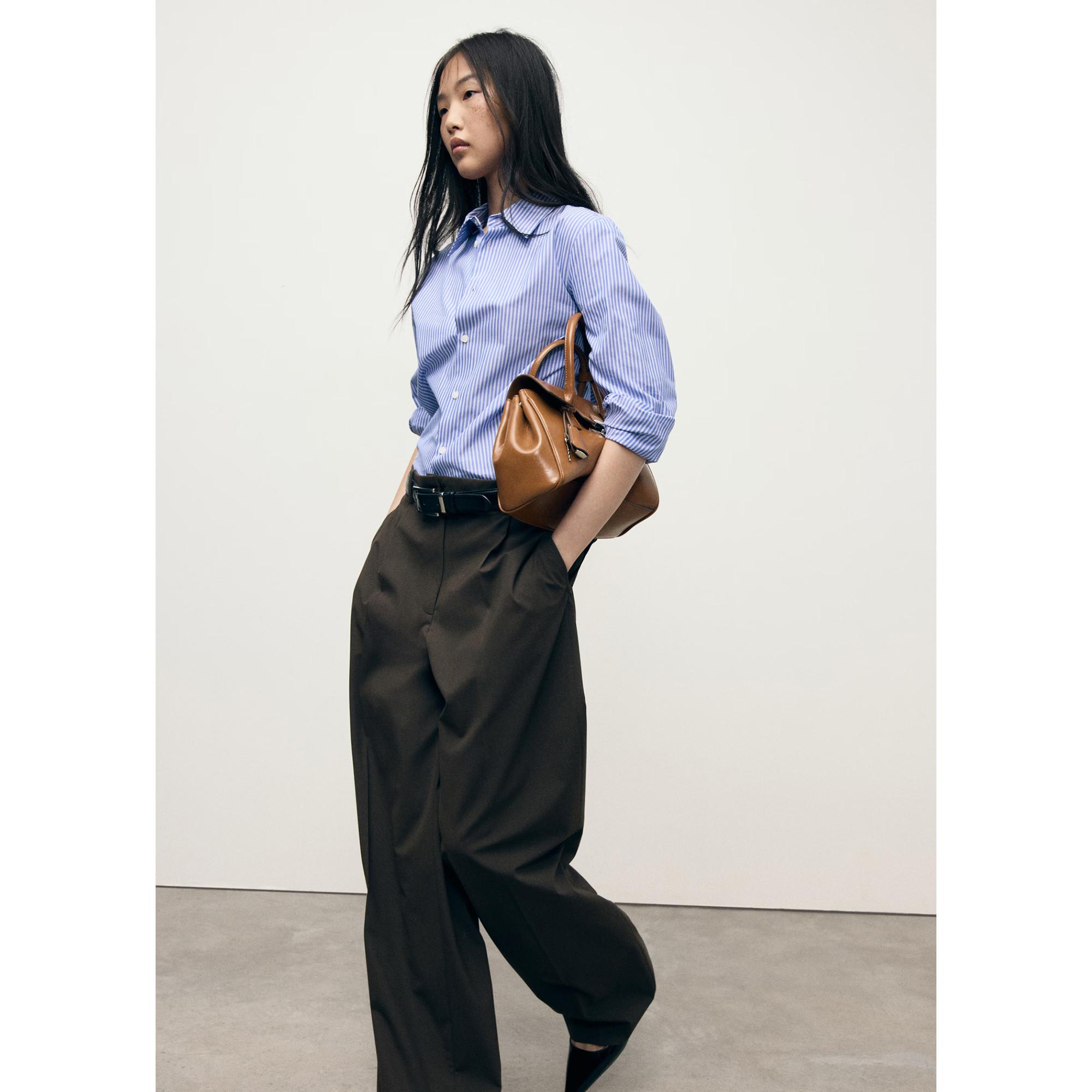 MANGO REGU Gestreifte Langarmbluse  