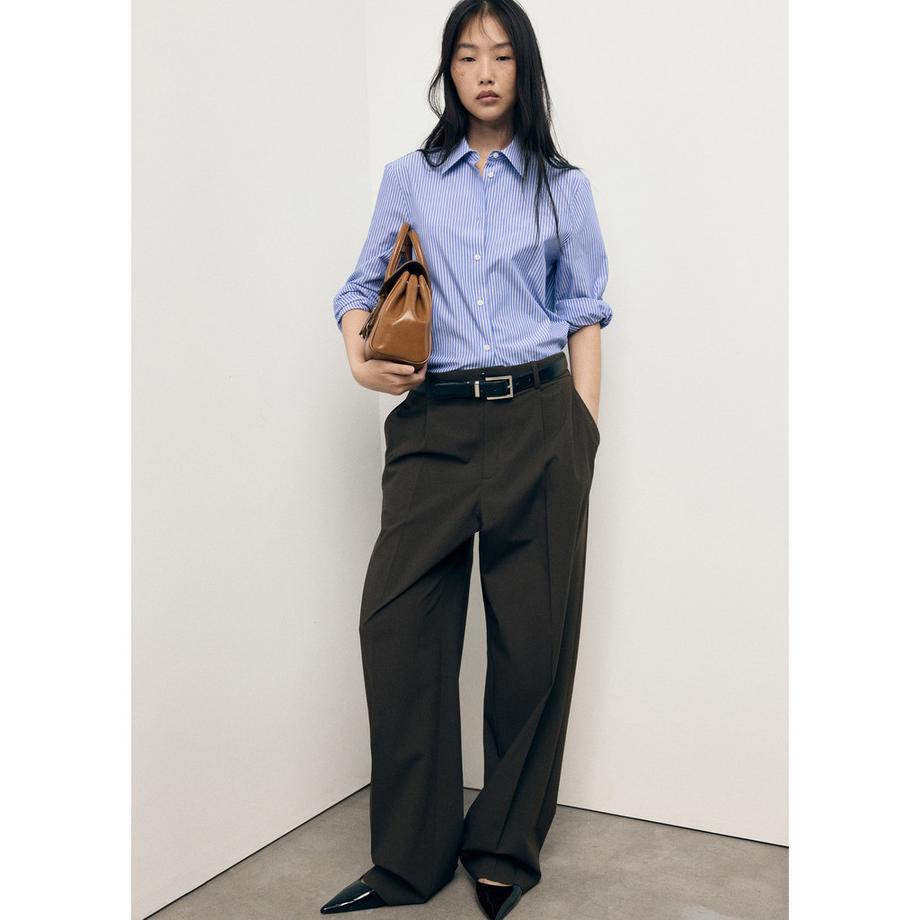 MANGO REGU Chemisier Rayé Manches Longues  