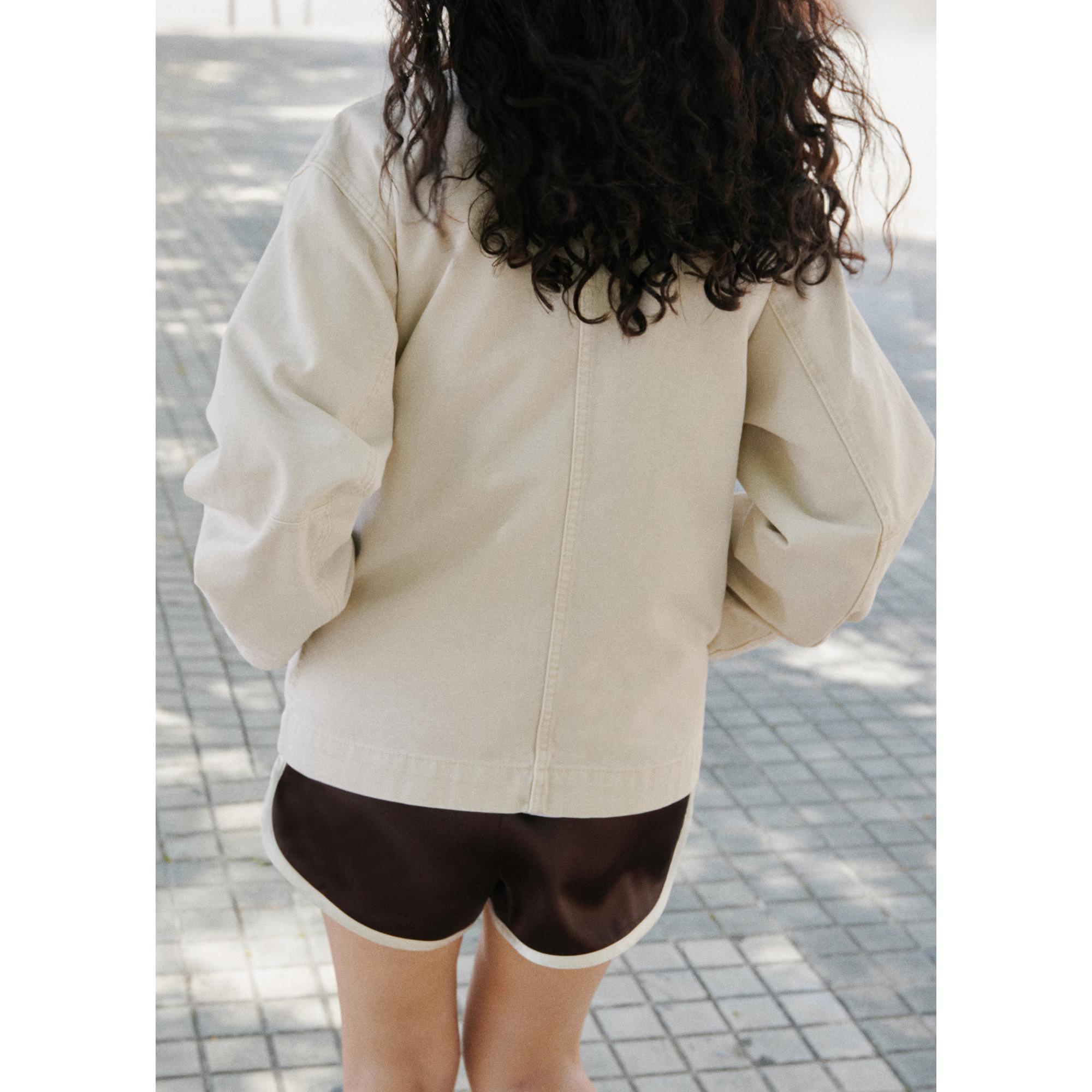 MANGO Newrio Giacca di Jeans con Colletto a Contrasto  