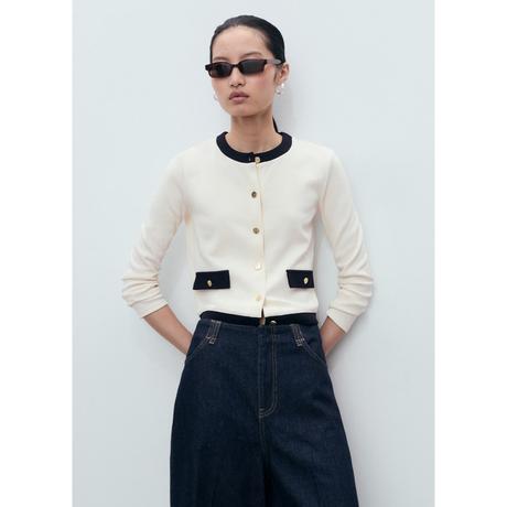 MANGO PERI Cardigan mit Kontrastbesatz  