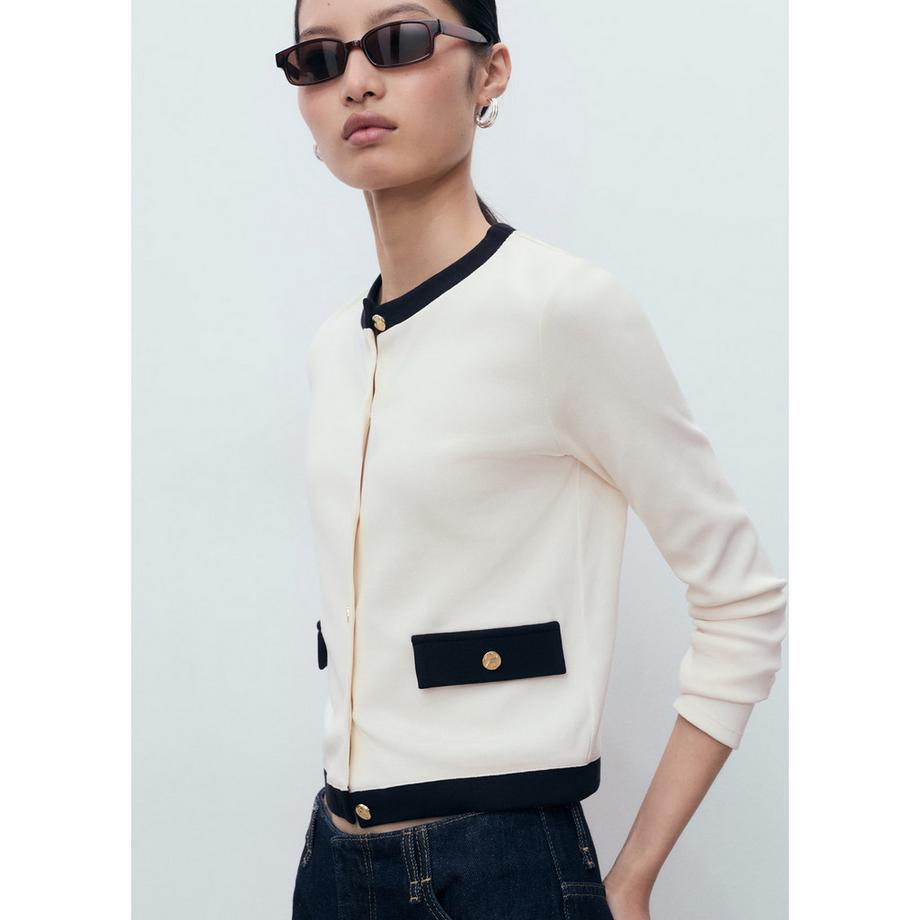 MANGO PERI Cardigan à Bordure Contrastante  